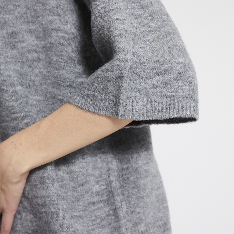 Basic knit tee "Knitted Tee" Grey Melange